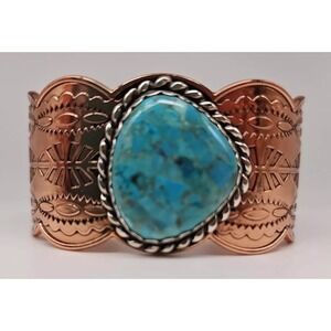 Carolyn Pollack American West Gorgeous Copper & Turquoise bracelet/cuff New